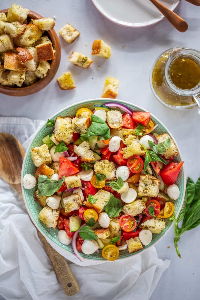 Summer Panzanella Salad w/Garlic Butter Croutons | Minerva Dairy