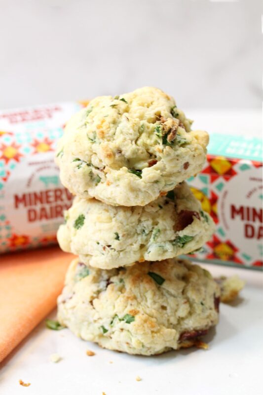 Bacon Cheddar Scones Stacked