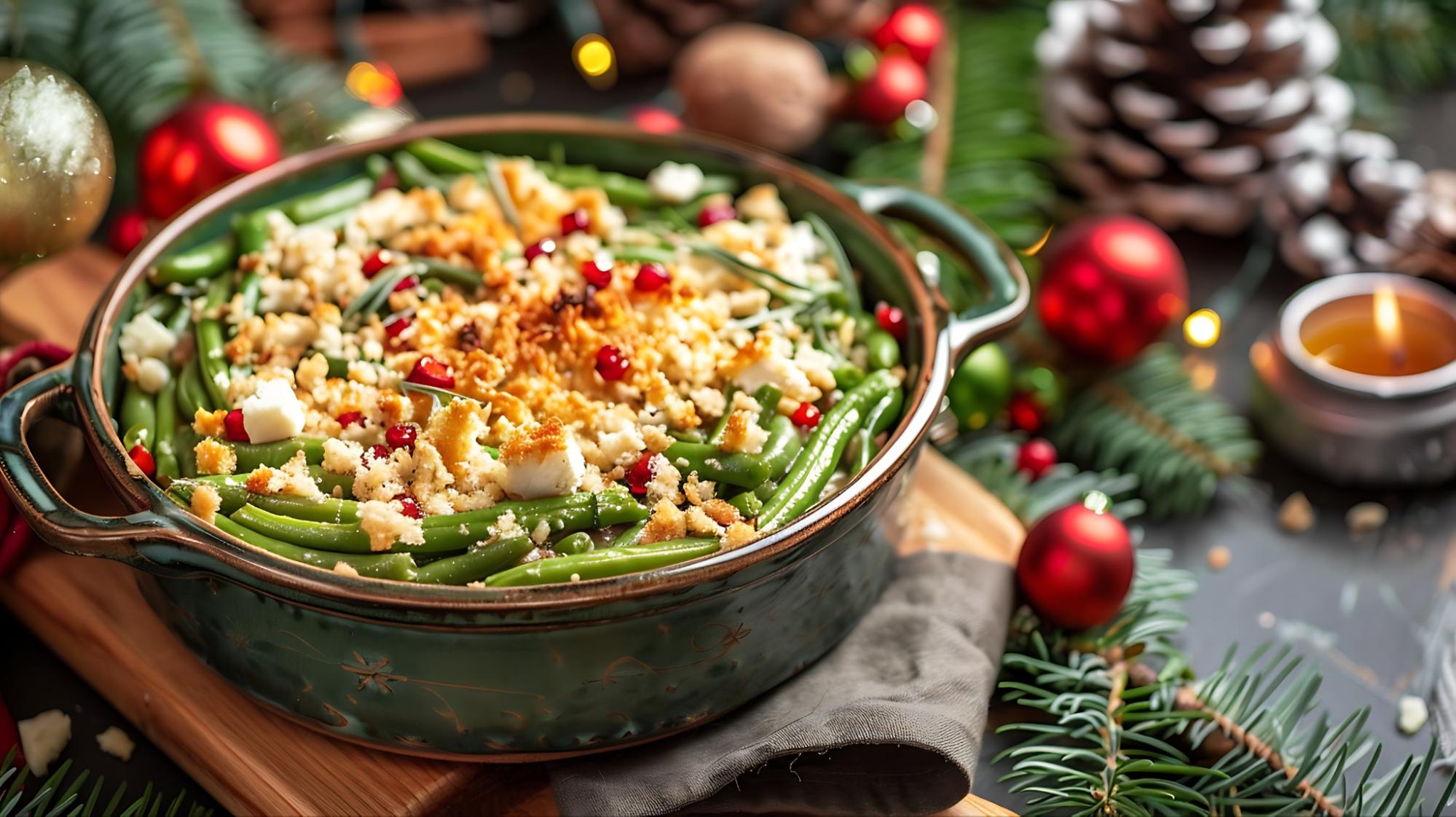 Cheesy Butter-Crumb Green Bean Casserole
